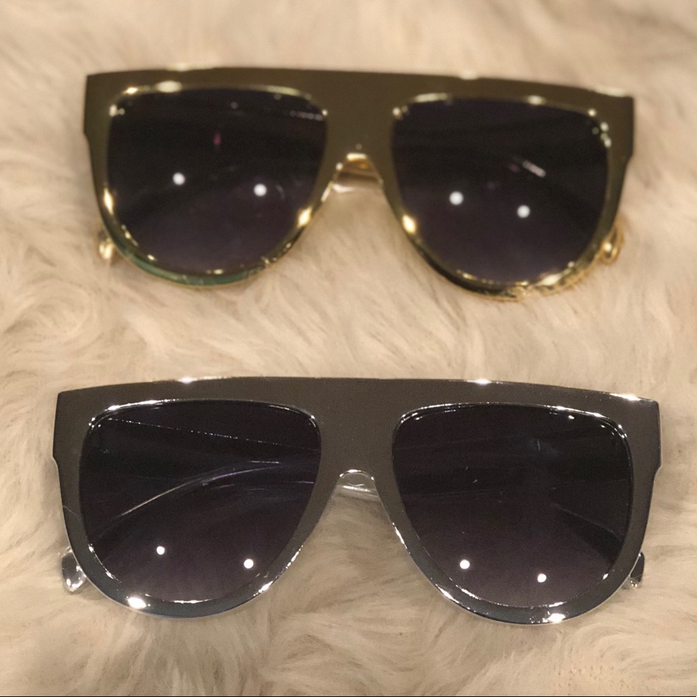 💥Buy 2 Get 1 FREE💥 Metallic Flat Top Sunglasses